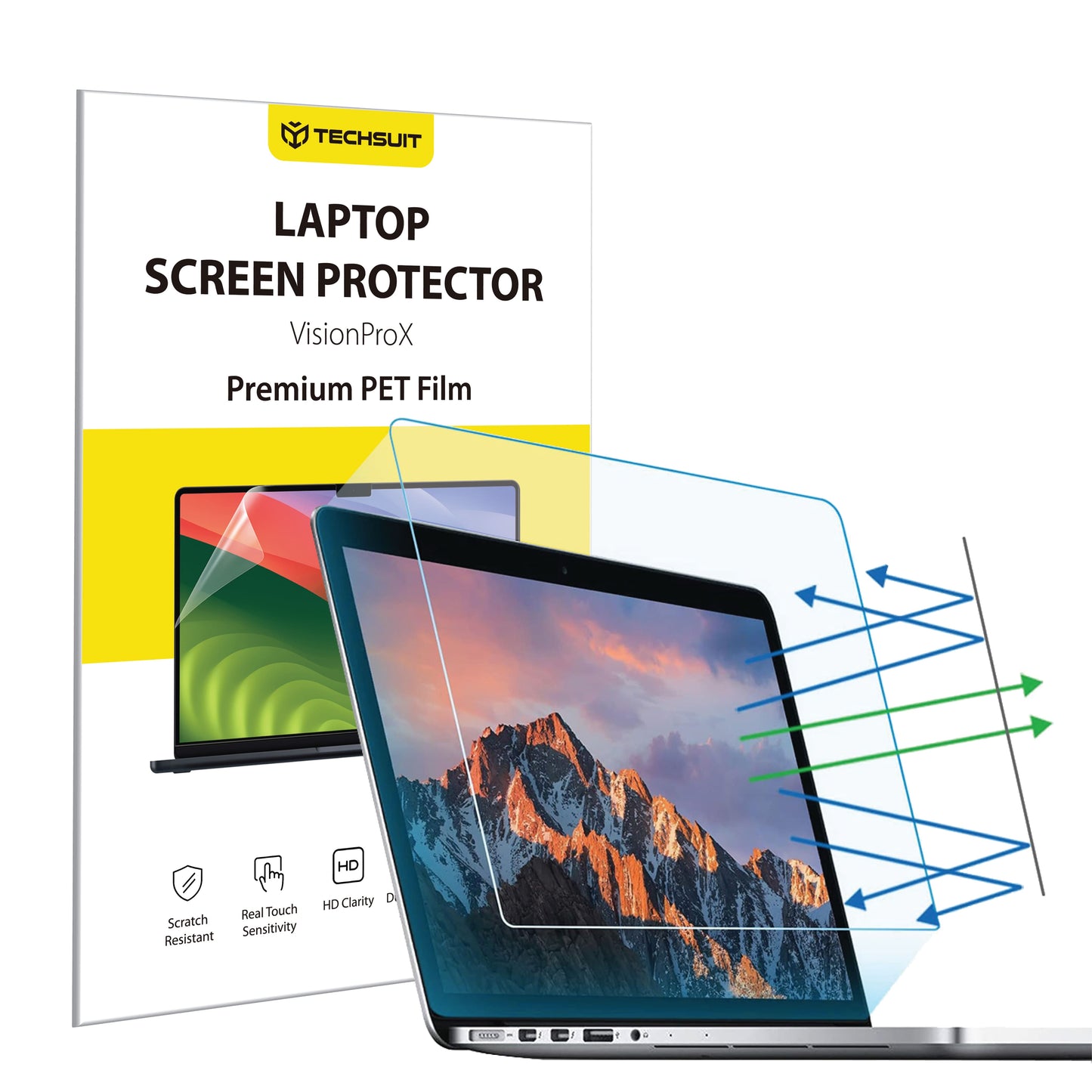 Schermfolie Anti Blauw Licht Techsuit VisionProX voor Laptop 14inch, Plastic
