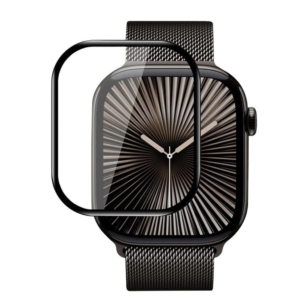 Blueo High Molecule Protective Film for Apple Watch Series 10 42mm, Tempered Glass, Black