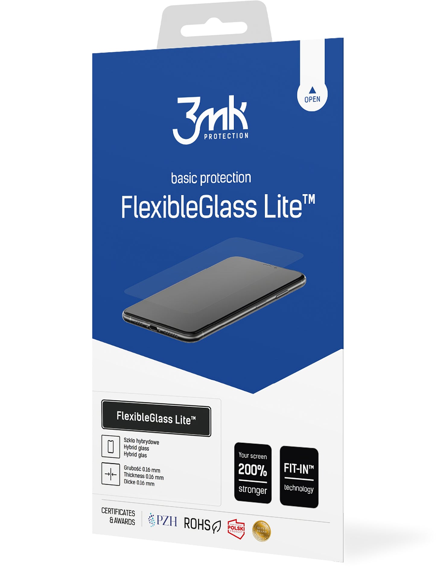 Schermbeveiligingsfolie 3MK FlexibleGlass Lite voor Apple iPhone 17e / 16e / 14 / 13 Pro, Flexibel Glas, Volledige Lijm