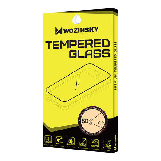 WZK schermbeschermfolie voor Apple iPhone SE (2022) / SE (2020) / 8, gehard glas, full glue, 5D, zwart
