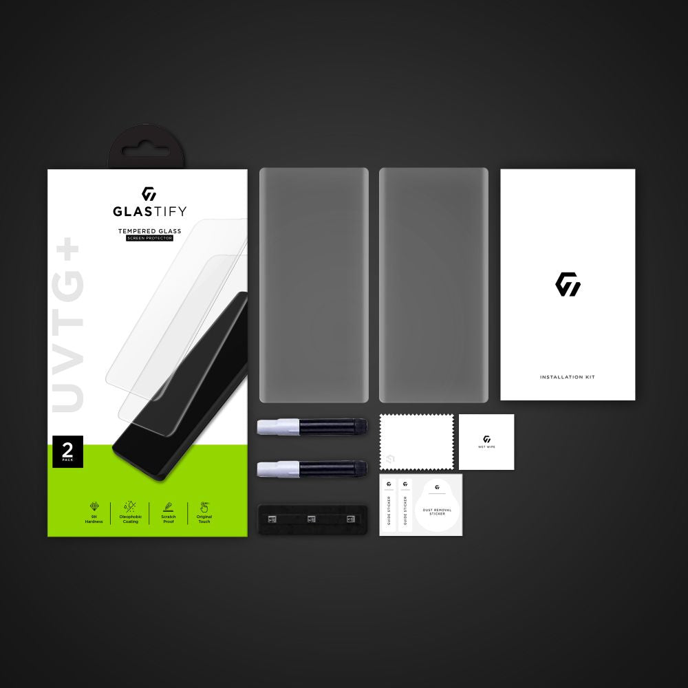 Beschermfolie GLASTIFY UVTG+ voor Samsung Galaxy S23 Ultra S918, Gehard Glas, UV Lijm, Set van 2 stuks