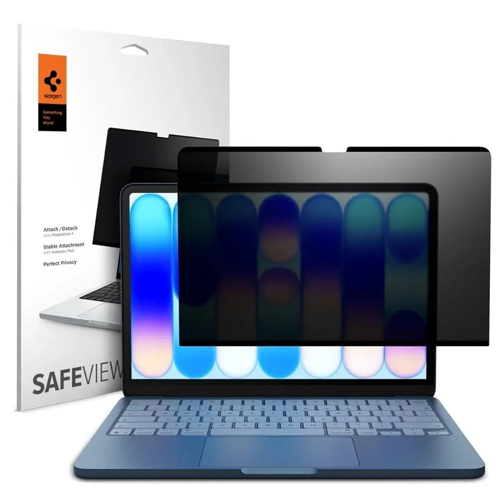 Privacy Screen Protector Folie Spigen Safe View Magnetic voor Apple MacBook Neo 13inch, Plastic AFL11670