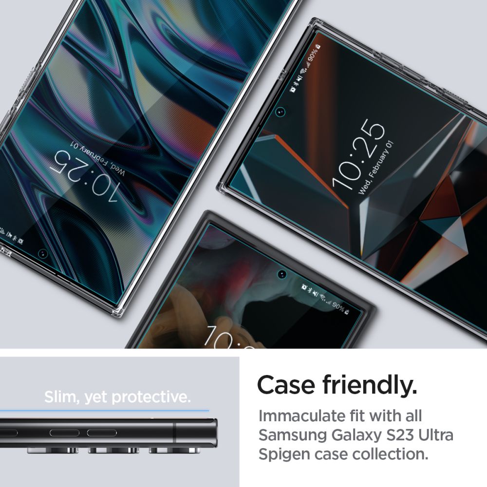Spigen Neo Flex schermbeschermfolie voor Samsung Galaxy S23 Ultra S918, Plastic, Set van 2 stuks AFL05943