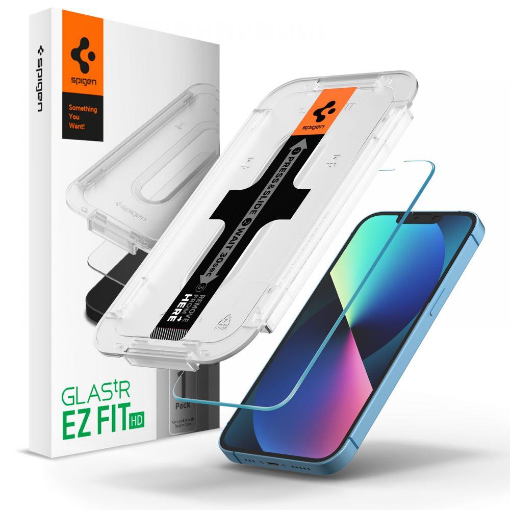 Beschermfolie Spigen GlastR EZ FIT HD voor Apple iPhone 17e / 16e / 14 / 13 Pro, Gehard Glas, Volledige Lijm AGL03724