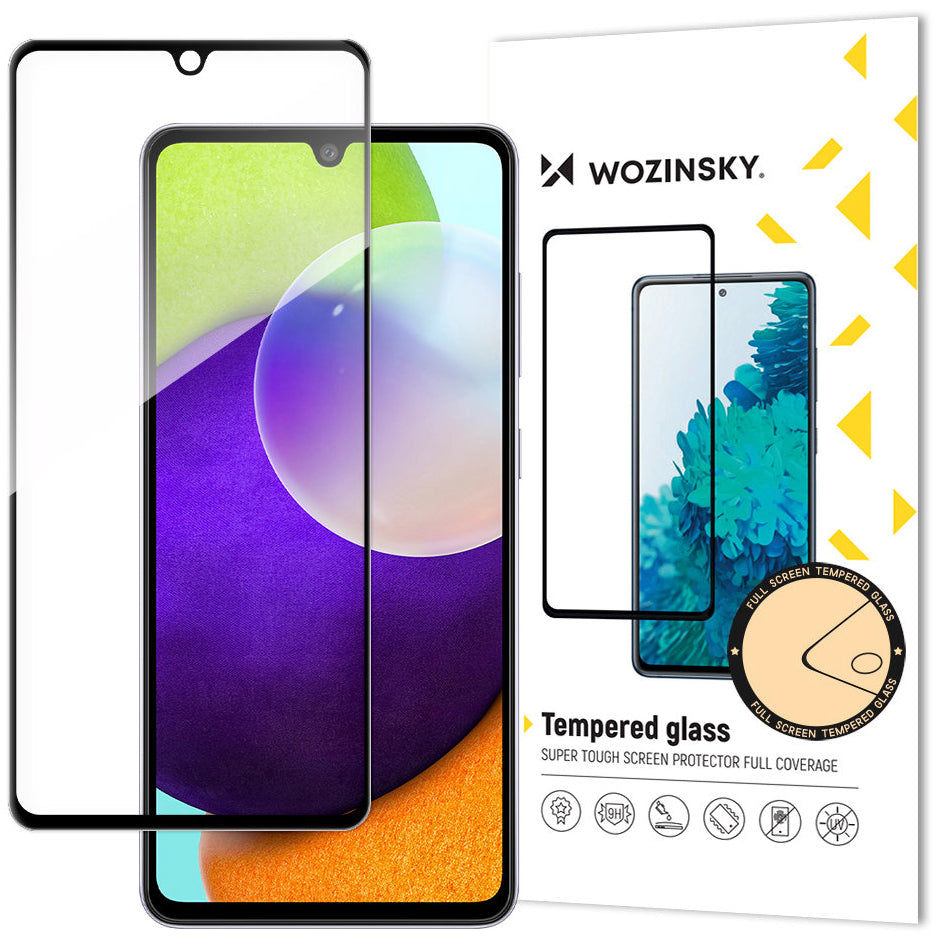 WZK schermbeschermfolie voor Samsung Galaxy A33 5G A336, Gehard Glas, Volledige Lijm, Zwart