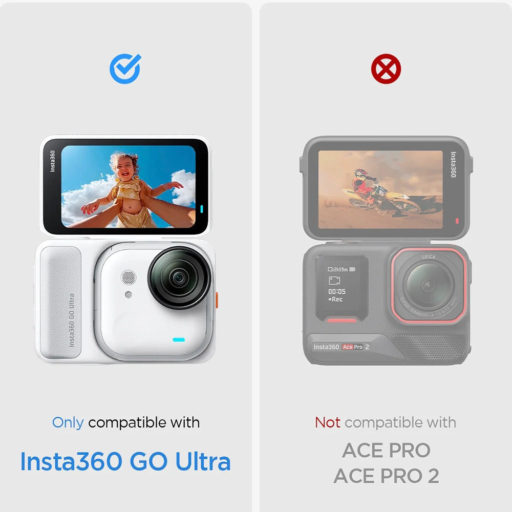 Schermbeveiligingsfolie Spigen GlastR Slim voor Insta360 Go Ultra, Gehard Glas, Set van 2 stuks AGL11171