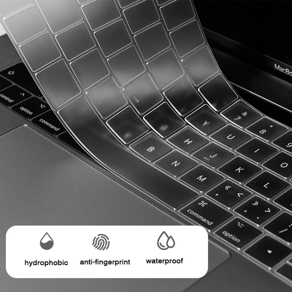 Techsuit PureTypeX Toetsenbord Beschermhoes voor Apple MacBook Pro 14 / Air 13 / Air 15 Series, Transparant