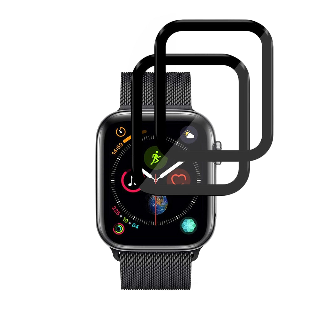 Beschermfolie Techsuit Nano Flex voor Apple Watch 44mm Series, Set van 2 stuks, Plastic, Zwart