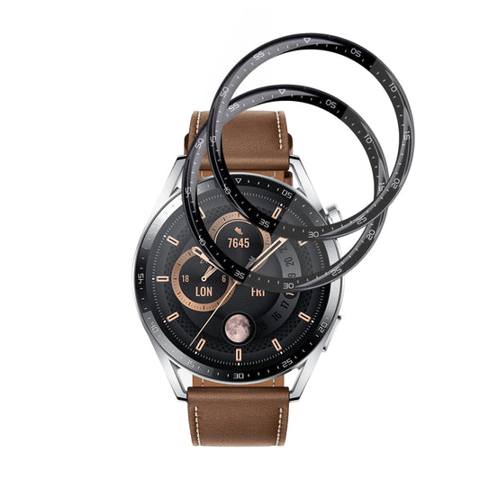 Techsuit Nano Flex Beschermfolie voor Huawei Watch GT 3 46mm, Set van 2 stuks, Plastic, Zwart