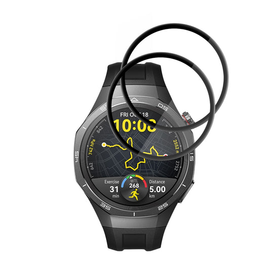 Techsuit Nano Flex Beschermfolie voor Huawei Watch GT 5 Pro 46mm, Set van 2 Stuks, Plastic, Zwart