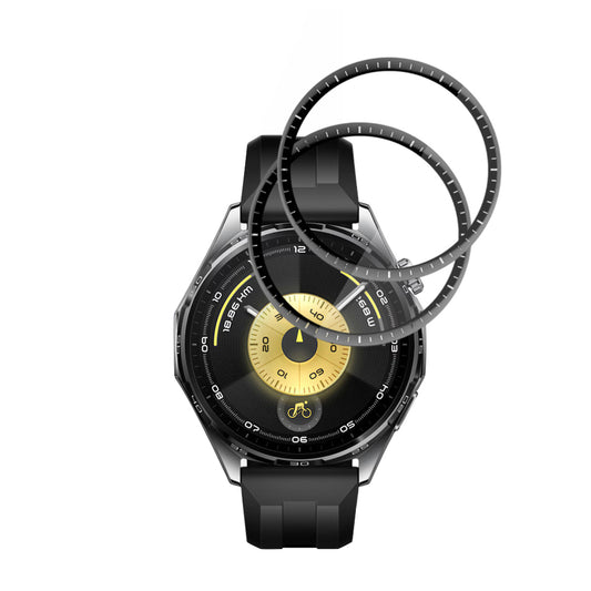 Beschermfolie Techsuit Nano Flex voor Huawei Watch GT 6 46mm, Set van 2 stuks, Plastic, Zwart