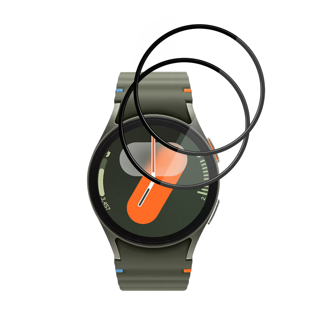 Techsuit Nano Flex Beschermfolie voor Samsung Galaxy Watch7 40mm, Set van 2 stuks, Plastic, Zwart
