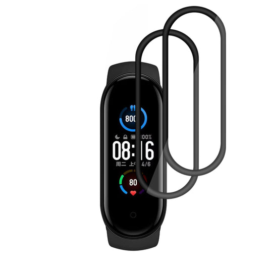 Techsuit Nano Flex Beschermfolie voor Xiaomi Smart Band 6 / 5, Set van 2 stuks, Plastic, Zwart
