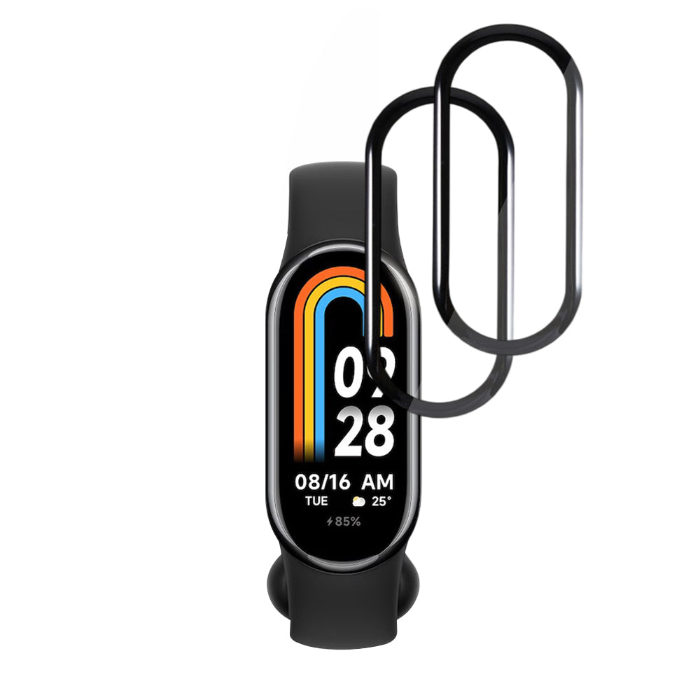 Beschermfolie Techsuit Nano Flex voor Xiaomi Smart Band 8, Set van 2 stuks, Plastic, Zwart
