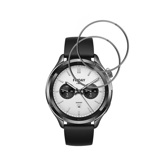 Techsuit Nano Flex Beschermfolie voor Xiaomi Watch S4, Set van 2 stuks, Plastic, Zwart