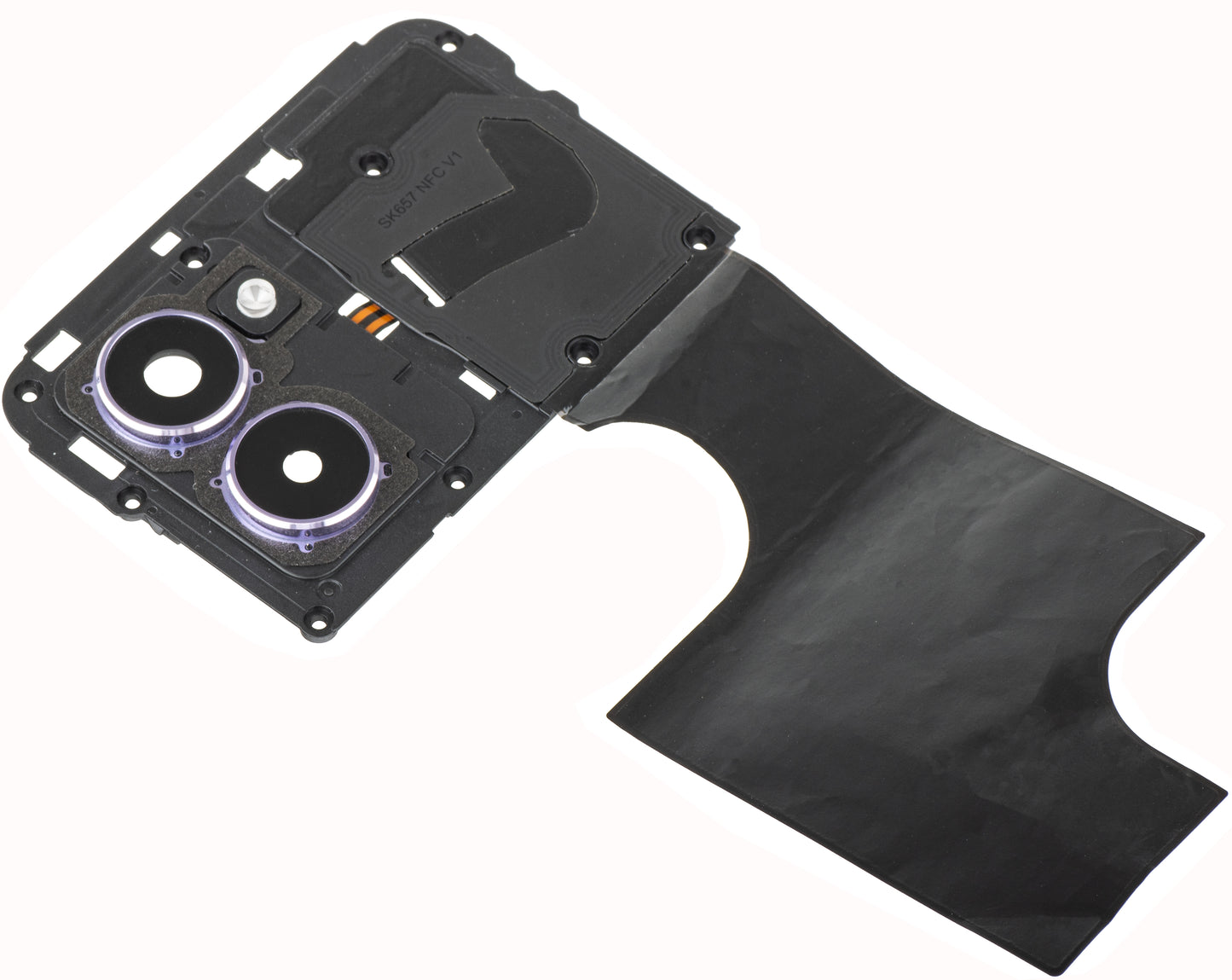 Achtercamera Glas - Flits - Binnenframe - NFC Antenne HMD Pulse Pro, met Frame, Paars (Twilight Purple), Service Pack 286954416