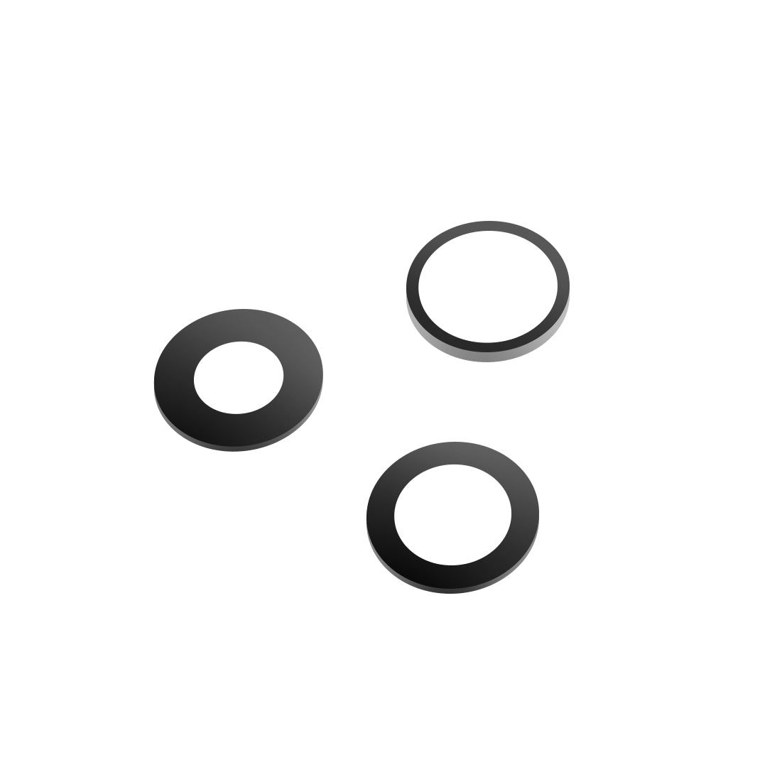 Achterste Cameralens Glas Apple iPhone 13 Pro Max / 13 Pro, Wide + UltraWide + Telephoto, Zwart