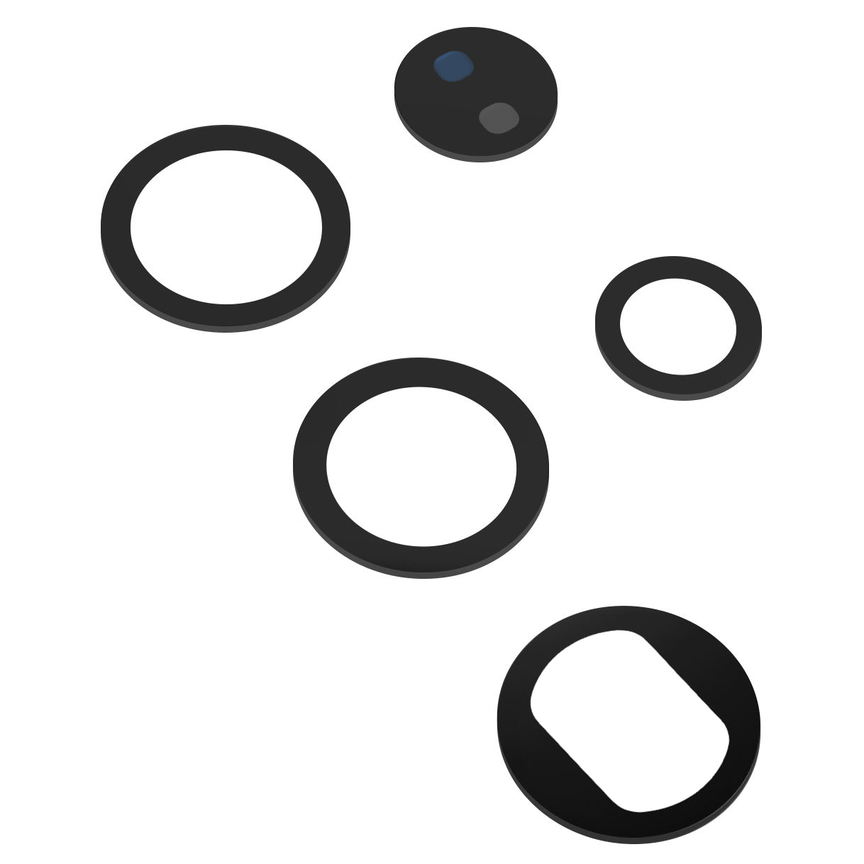 Achterste Cameraglas Samsung Galaxy S23 Ultra S918, Laser + Telephoto + Periscoop Telephoto + UltraWide + Wide, Zwart