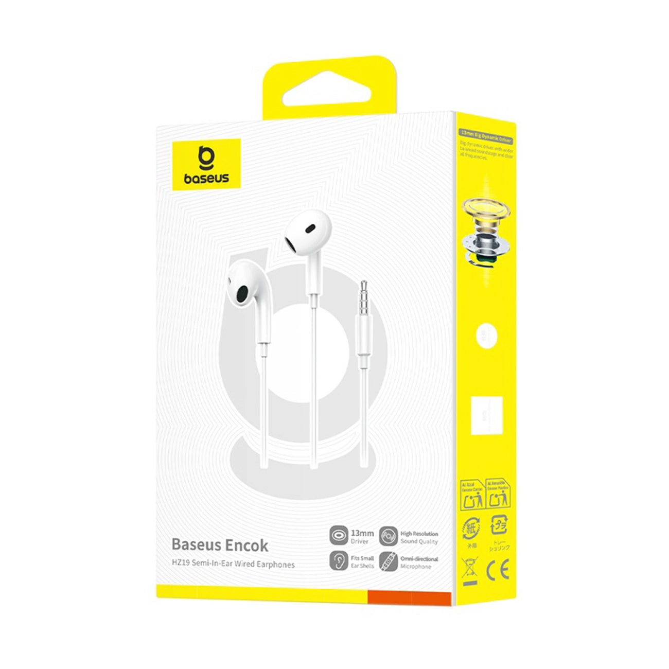 Handsfree 3.5mm Baseus Encok HZ19, Wit A00182301213-00
