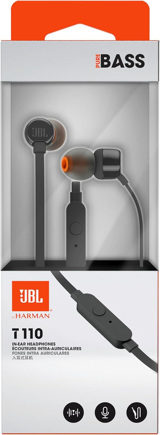 Handsfree 3.5mm JBL T110, Zwart JBLT110BLK
