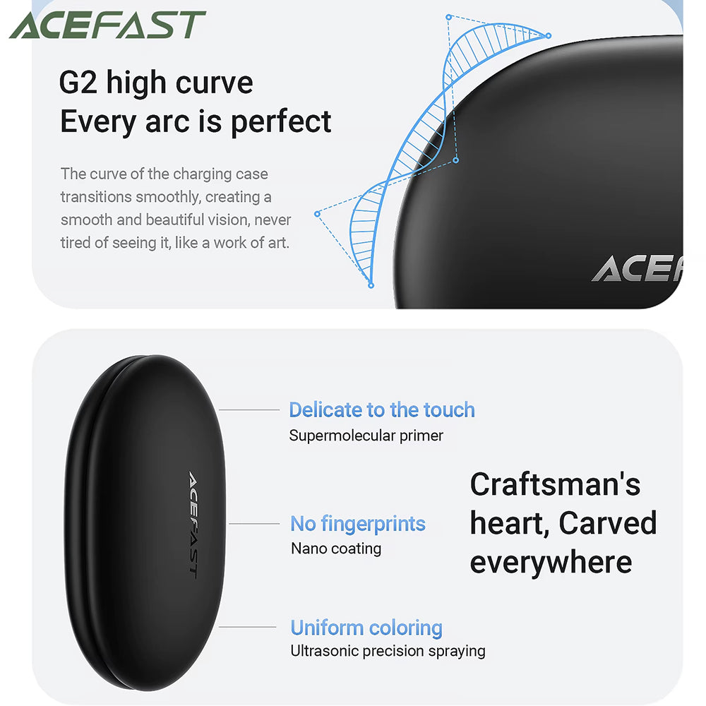 Handsfree Bluetooth Acefast FA002, TWS, Wit