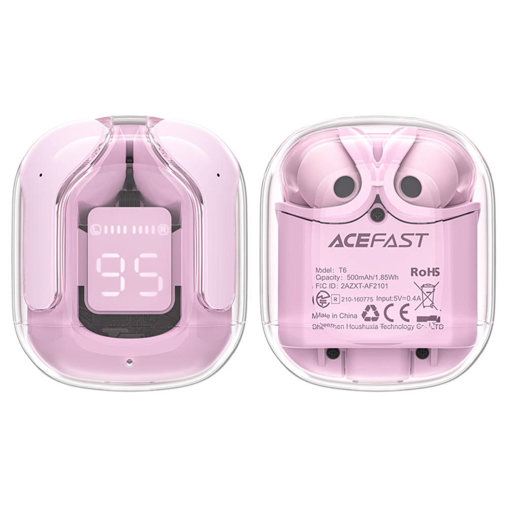 Handsfree Bluetooth Acefast T6, TWS, Roze