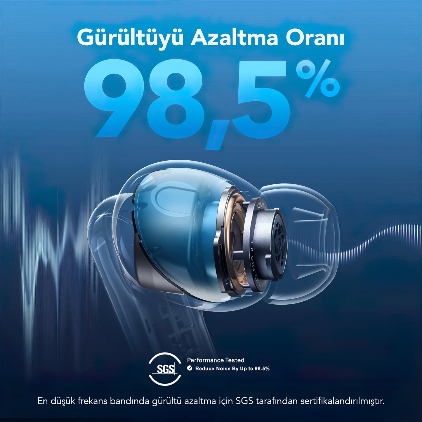 Bluetooth Handsfree Anker SoundCore Liberty 4 NC, TWS, ANC, Multipunt, Blauw A3947G31