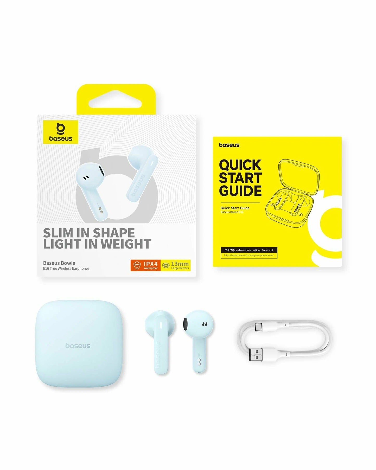 Handsfree Bluetooth Baseus Bowie E16, TWS, Blauw A00061900313-01