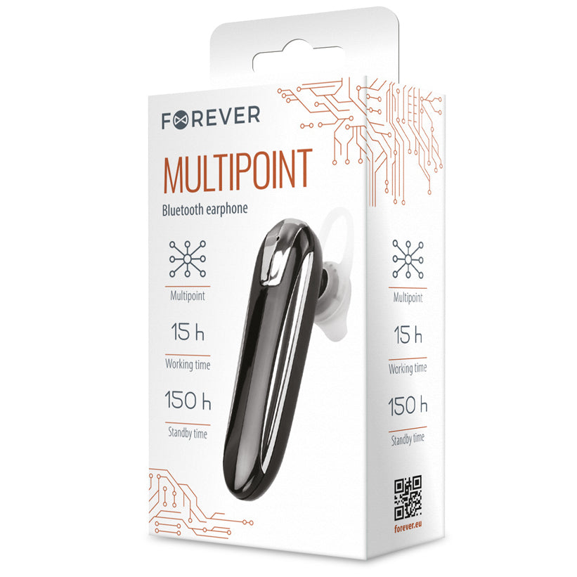 Handsfree Bluetooth Forever FBE-01, Multipunt, Zwart