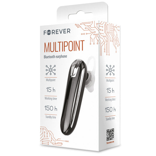 Handsfree Bluetooth Forever FBE-01, Multipunt, Zwart