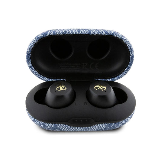 Handsfree Bluetooth Guess 4G Metal, TWS, Blauw