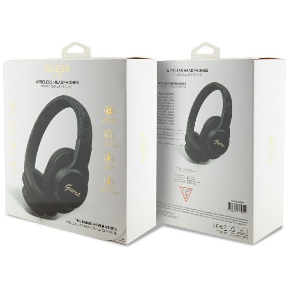 Handsfree Bluetooth Guess 4G Tone on Tone Script Logo, A2DP, Zwart