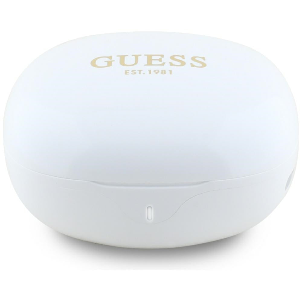 Handsfree Bluetooth Guess Flat Classic Logo Electroplated, TWS, Wit