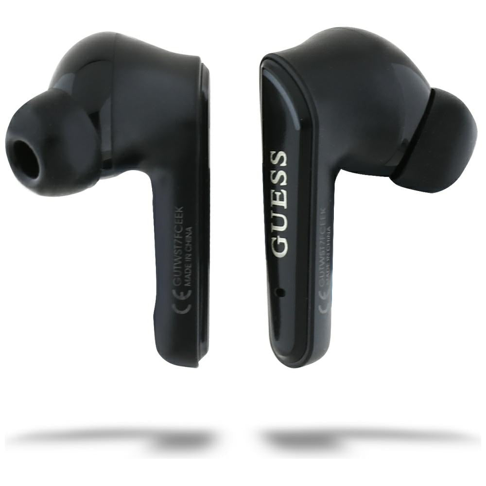 Handsfree Bluetooth Guess Flat Classic Logo Electroplated, TWS, Zwart