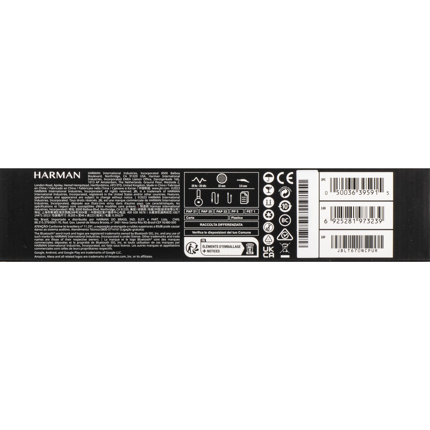 Handsfree Bluetooth JBL Tune 670NC, MultiPoint, A2DP, ANC, Blauw JBLT670NCBLUAP