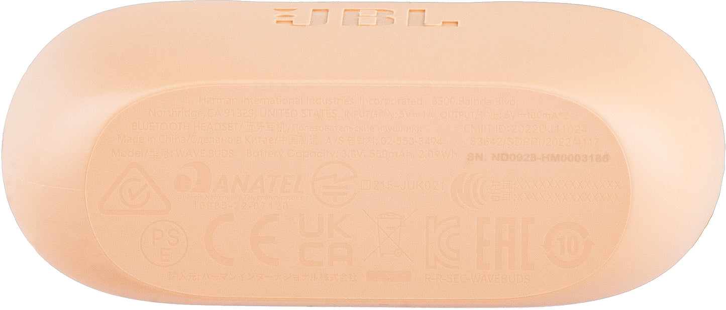 Handsfree Bluetooth JBL Wave Buds, TWS, Beige, Hervat