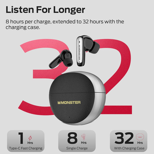 Handsfree Bluetooth Monster N-Lite 310, TWS, Zwart
