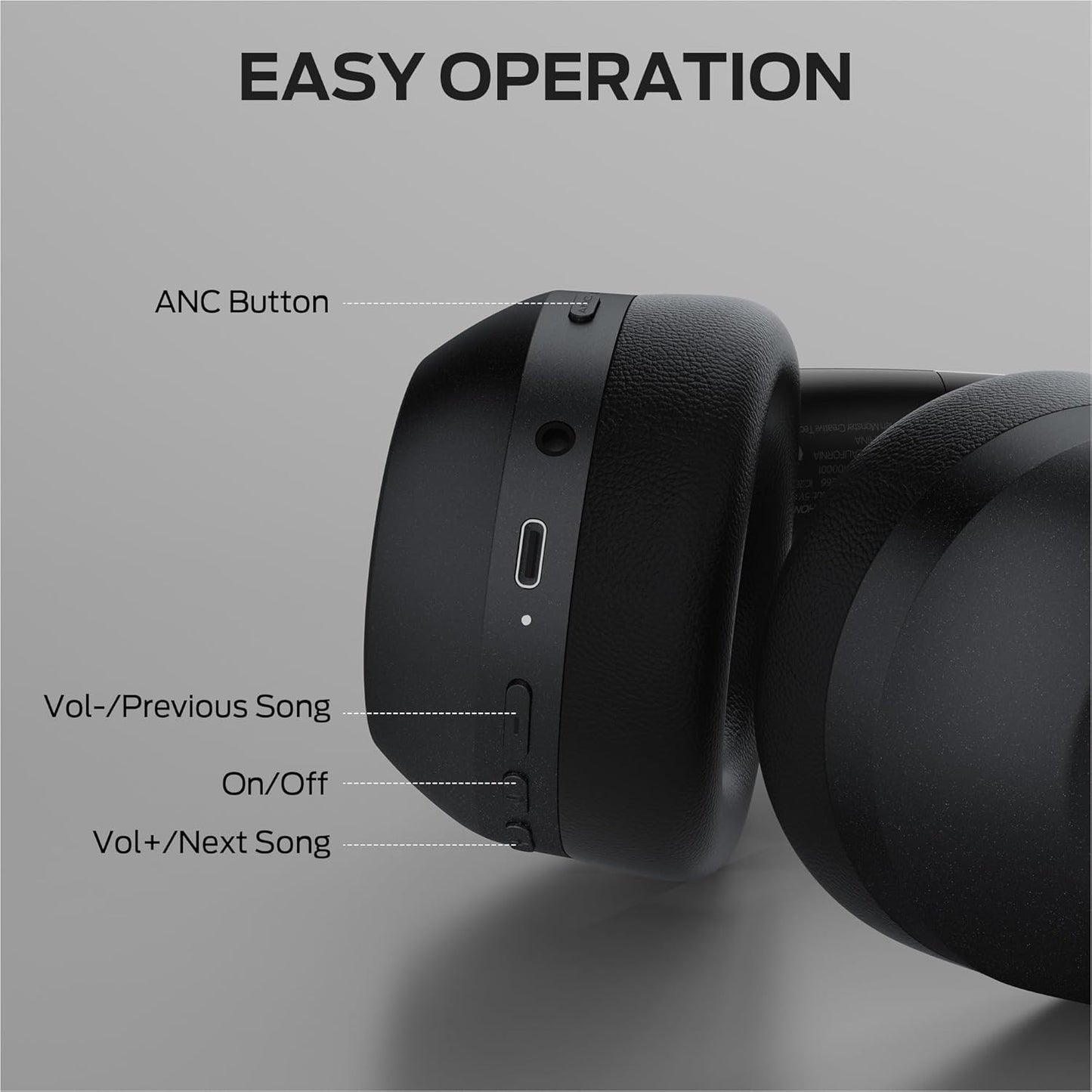Handsfree Bluetooth Monster Persona 6th, MultiPoint, A2DP, ANC, Zwart