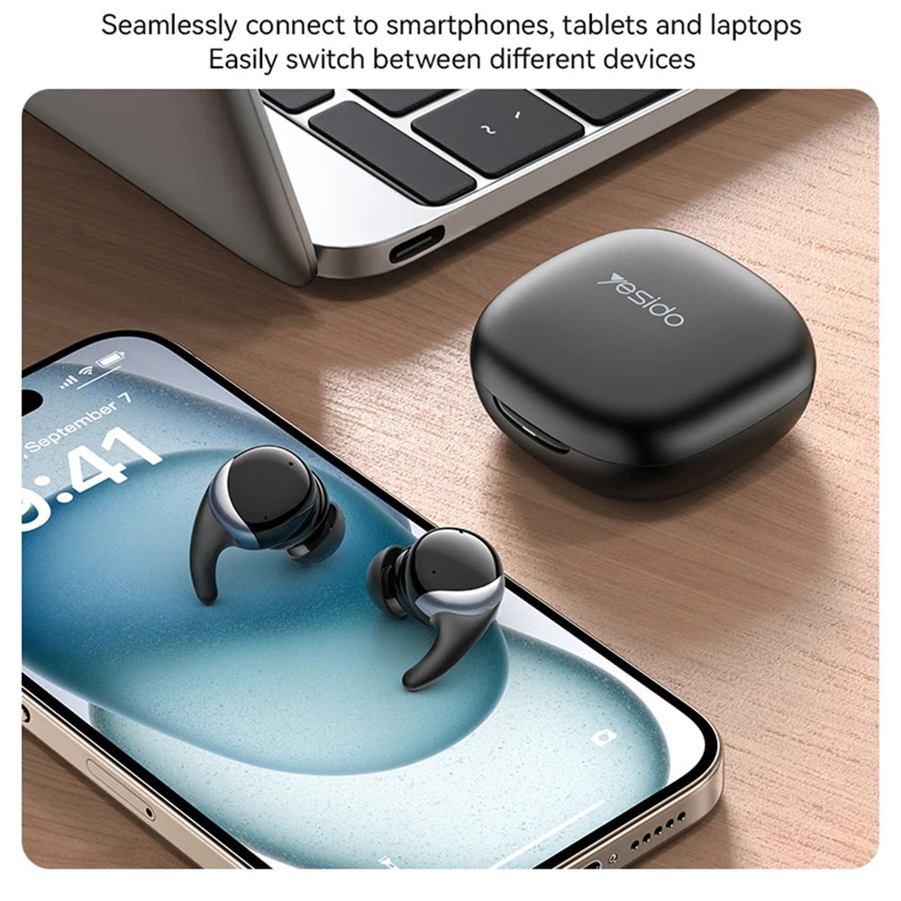 Handsfree Bluetooth Yesido TWS30, TWS, ANC, Zwart