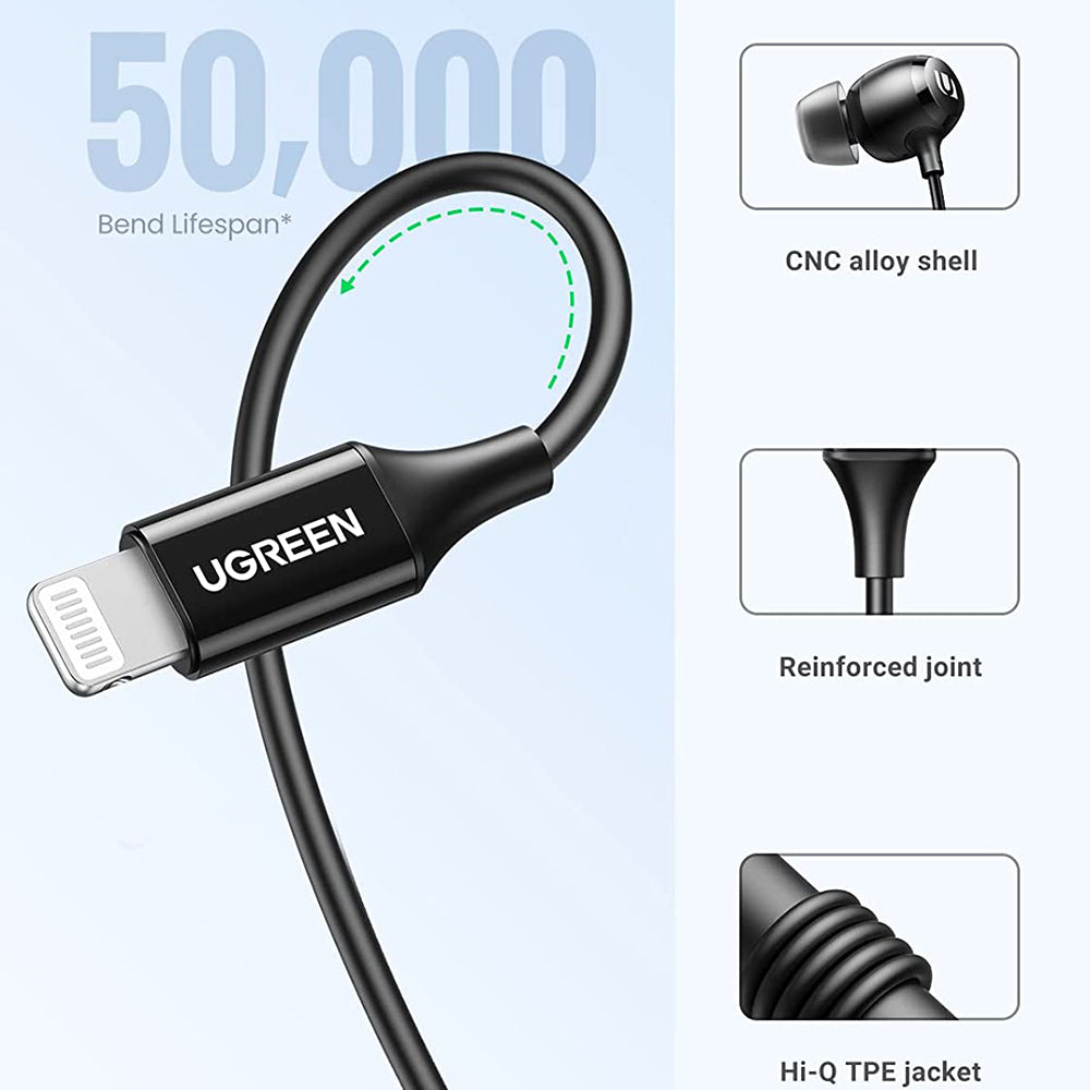 Handsfree Lightning UGREEN 30631, Zwart