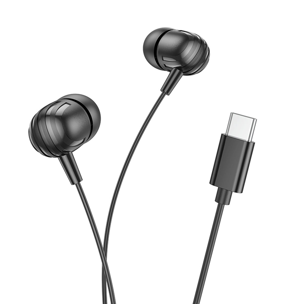 Handsfree USB-C Borofone BM77 Delicious, Zwart
