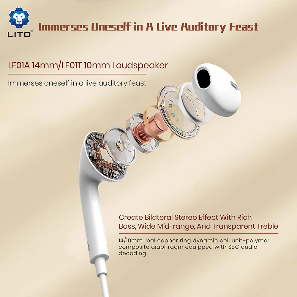 Handsfree USB-C Lito LF01T, White