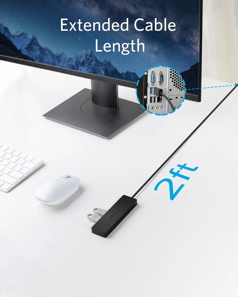 Hub USB Anker, 4 x USB-A 3.0, Zwart A7516016