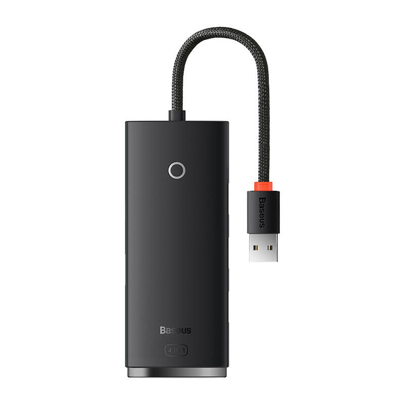 Baseus Lite USB Hub, 4 x USB-A 3.0 - 1 x USB-C, 0,25 m, Zwart WKQXX030001