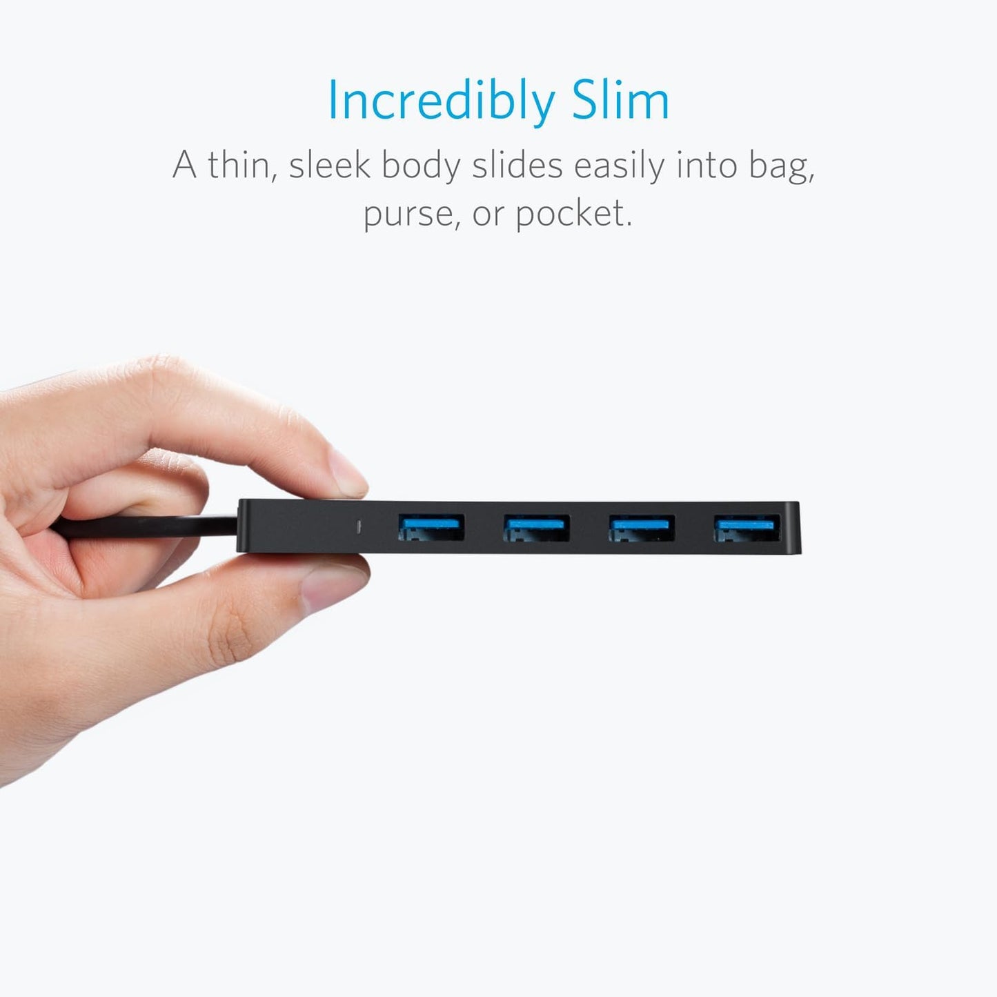 Hub USB-C Anker, 4 x USB-A 3.0, Zwart A8309G11