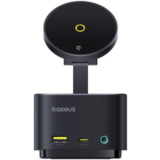 Hub USB-C Baseus MagPro II 7in1, 1 x USB-A - 2 x USB-C - 1 x HDMI - 1 x QI - 1 x SD - 1 x microSD, Zwart B00072900121-00
