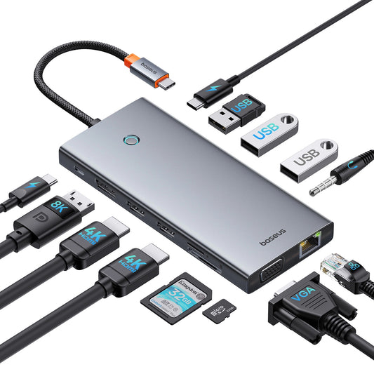 USB-C Hub Baseus PortalJoy, 13in1, Grijs B00053002811-01