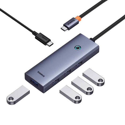 Baseus UltraJoy USB-C Hub, 4 x USB-A 3.0 - 1 x USB-C, Gray B00052801811-01