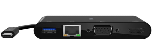 USB-C Hub Belkin Connect, 1 x USB-A 3.0 - 1 x HDMI - 1 x VGA - 1 x RJ45, Zwart AVC005btBK