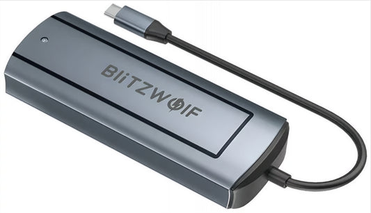 Hub USB-C BlitzWolf BW-Neo TH13, 3 x USB-A 3.0 - 1 x USB-C - 1 x Display Port - 1 x SSD-interface, Gri